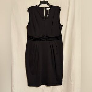 NWT Christin Michaels Black Kassandra Pont Dress With Cinched Waist Size 1X